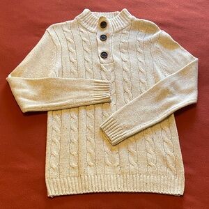 Mock Neck Cable Knit Sweater. Men's Medium.